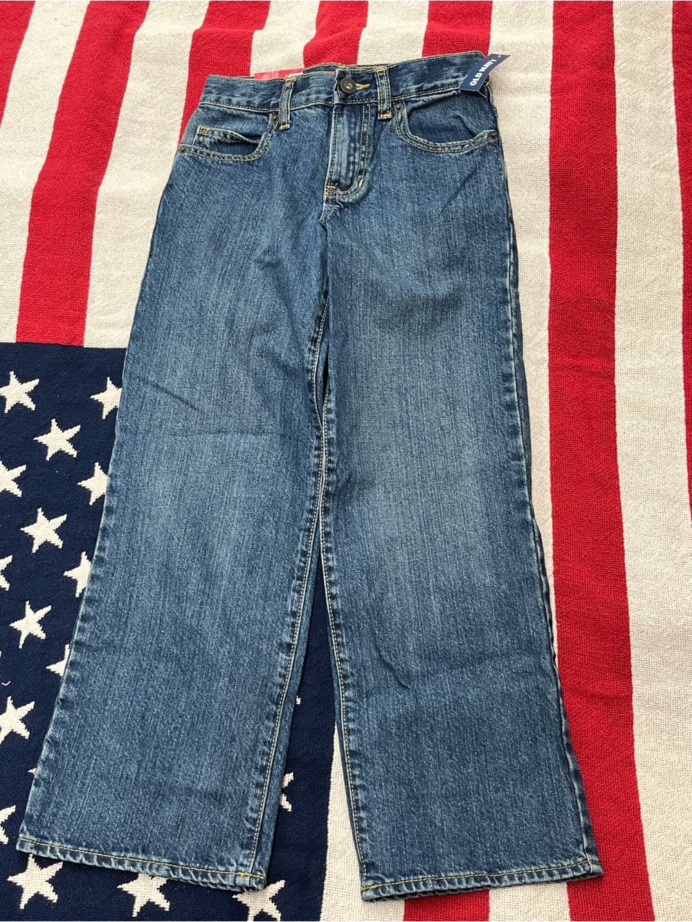 Old Navy Blue Kids Straight-Leg Jeans Boys Size 10 Slim New with Tags